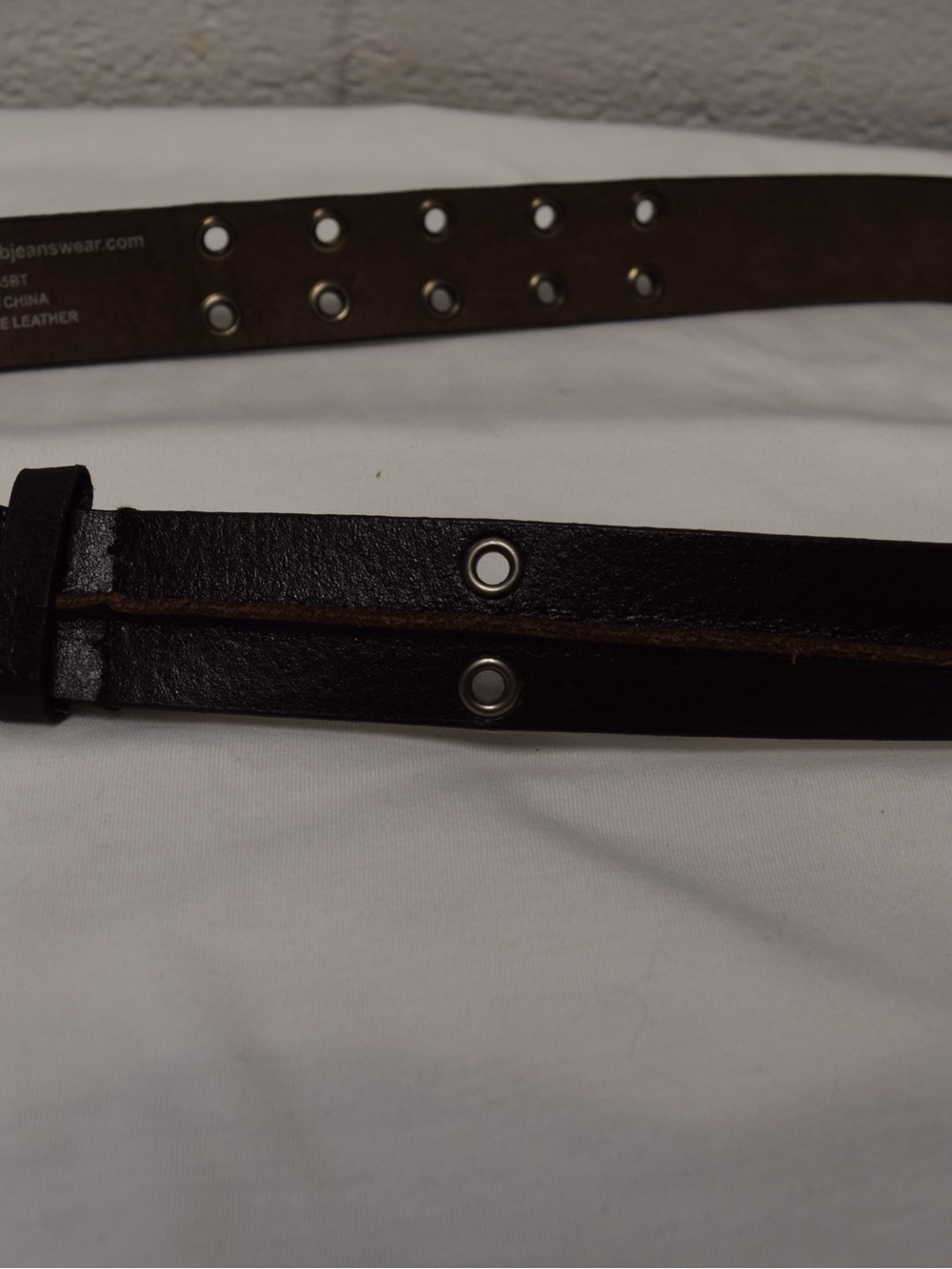 OTB Jeans Wear Genuine Leather Grommet Belt Y2K Punk Black Size S 29.5”